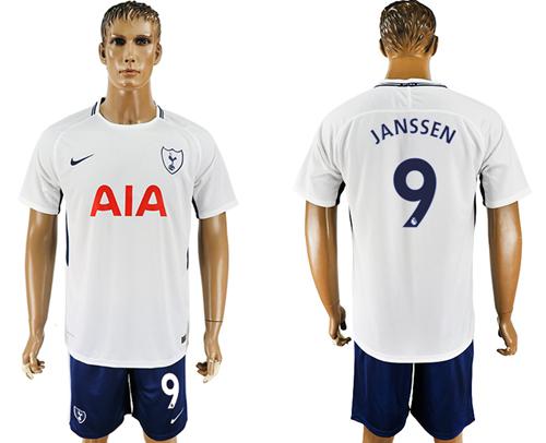 Tottenham Hotspur #9 Janssen White/Blue Soccer Club Jersey